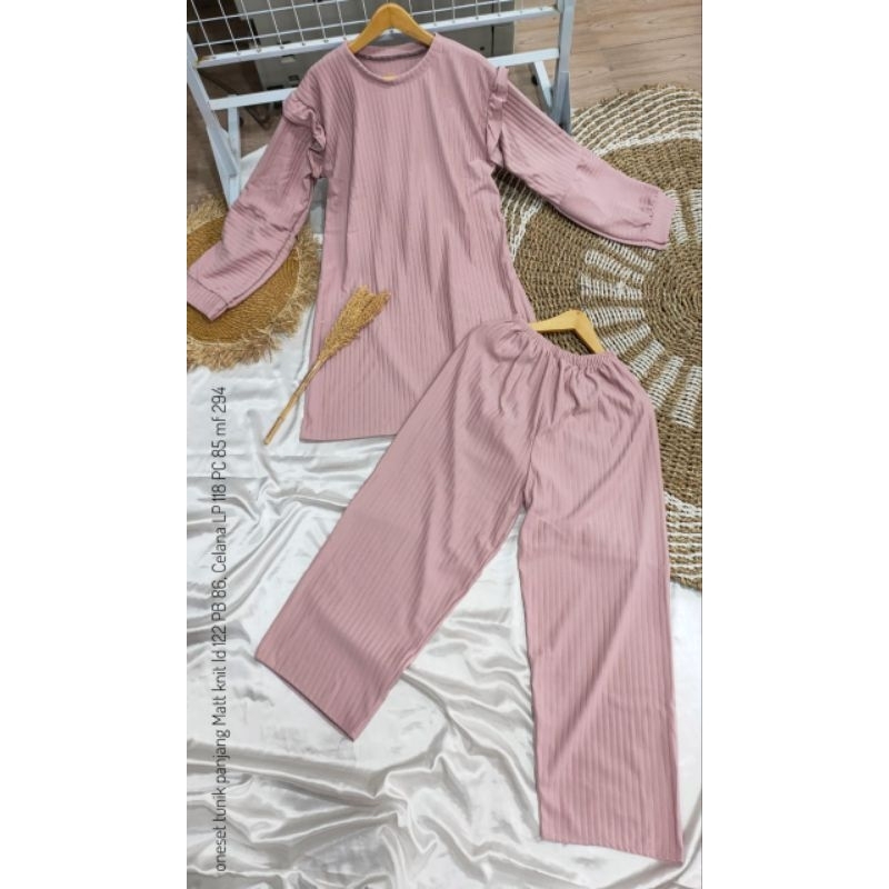ONESET TUNIK KNIT PANJANG DEWASA