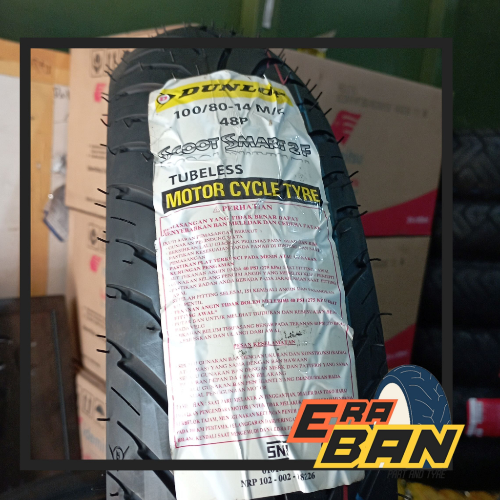 BAN DUNLOP SCOOT SMART 2 100 80 RING 14 TUBELESS