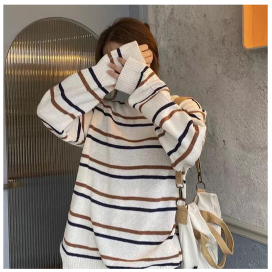 Wendy Sweater Rajut Premium Oversize Atasan Wanita Stripe