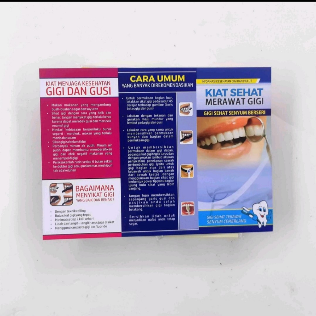 Leaflet / Brosur Kiat Sehat Merawat Gigi, Brosur Kesehatan Gigi, Leaflet kesehatan Gigi