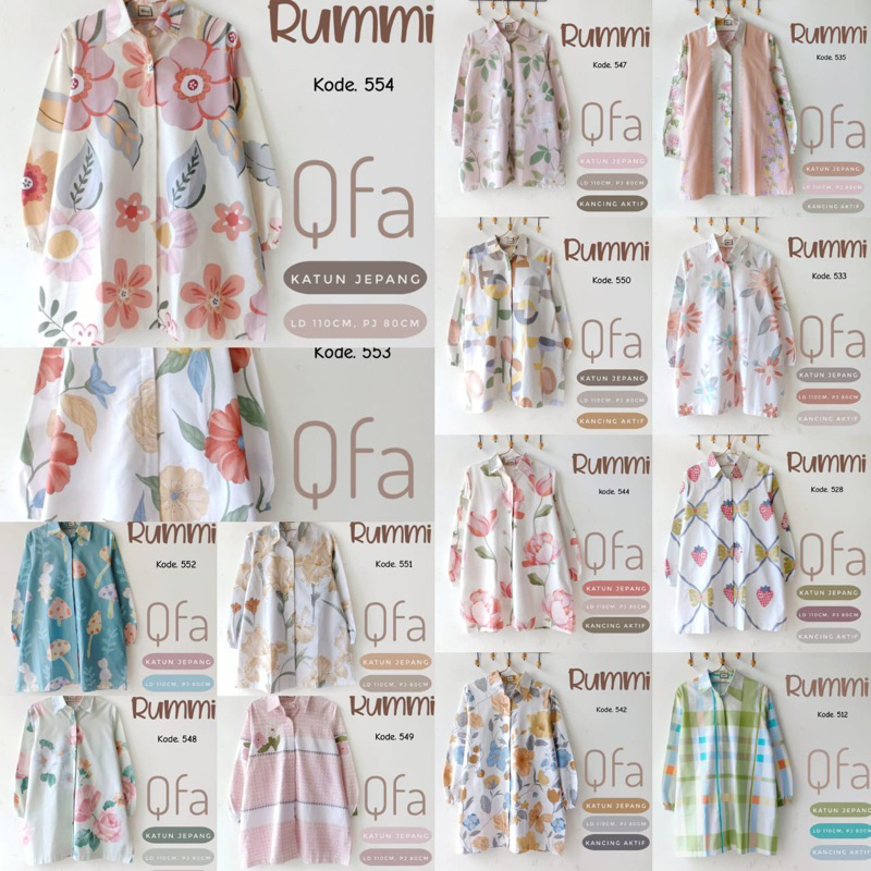 (NEW) MOTIFA • RUMMI TUNIK • PATTERN SHIRT SERIES ORIGINAL BY ADISA ZAHARA QFA MOCA WANDERLUST BLOUS