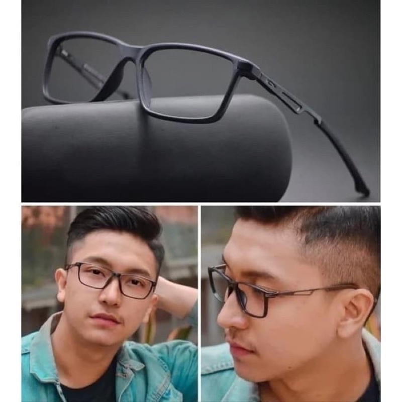 Frame Kacamata Minus/Plus Pria Sporty Baca Silinder Anti Radiasi 3218