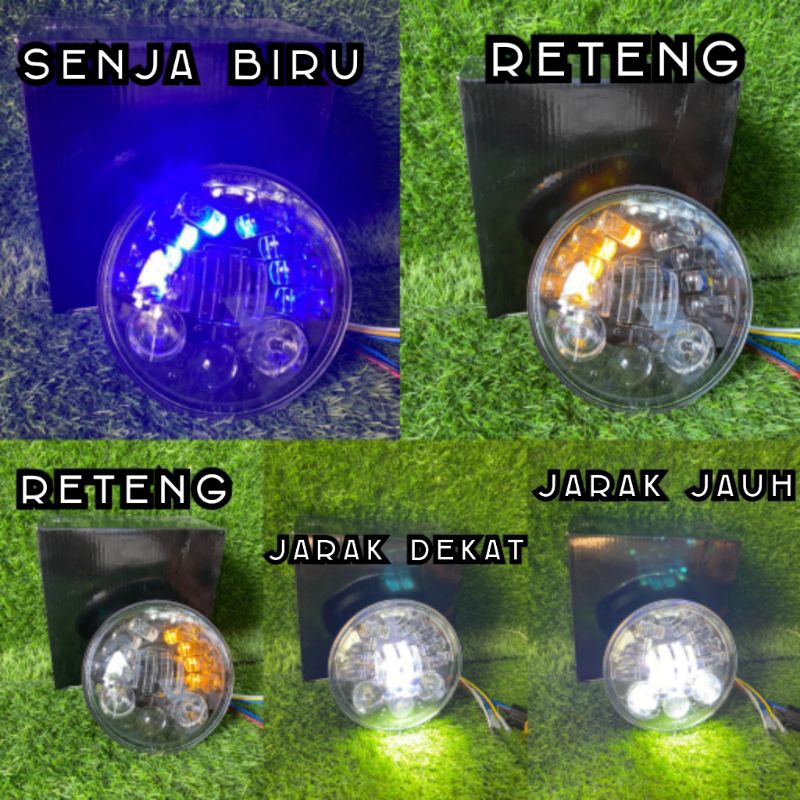 LAMPU DAYMAKER DAYMEKER 5,75 INCH DUS HITAM SENJA BIRU