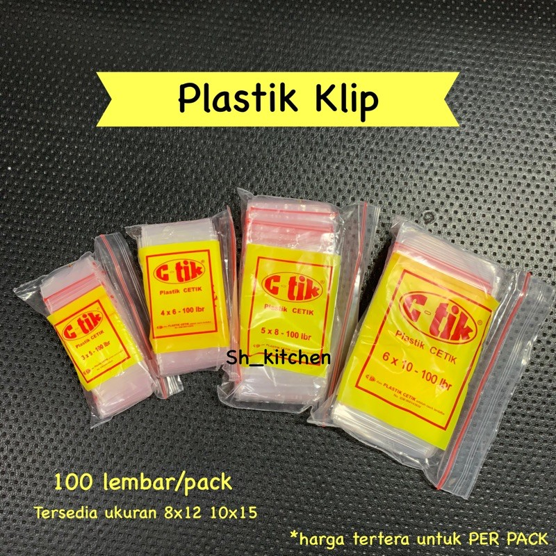 HARGA GROSIR Plastik Klip isi 100lembar Cetik Plastik Sambal Saos Makanan Obat dll / PLASTIK KLIP C'