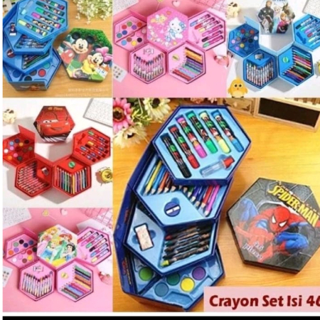 

Crayon Set 46 Pcs Crayon Oil Paste Pensil Warna Pensil Warna Lengkap Alat Mewarnai Alat