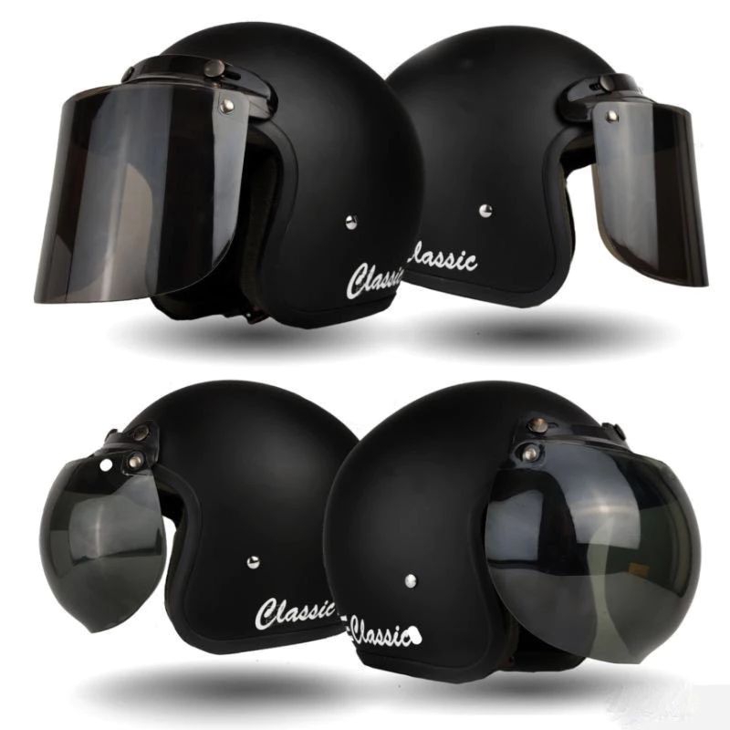 HELM BOGO CLASSIC HITAM DOF +KACA DATAR/CEKUNG