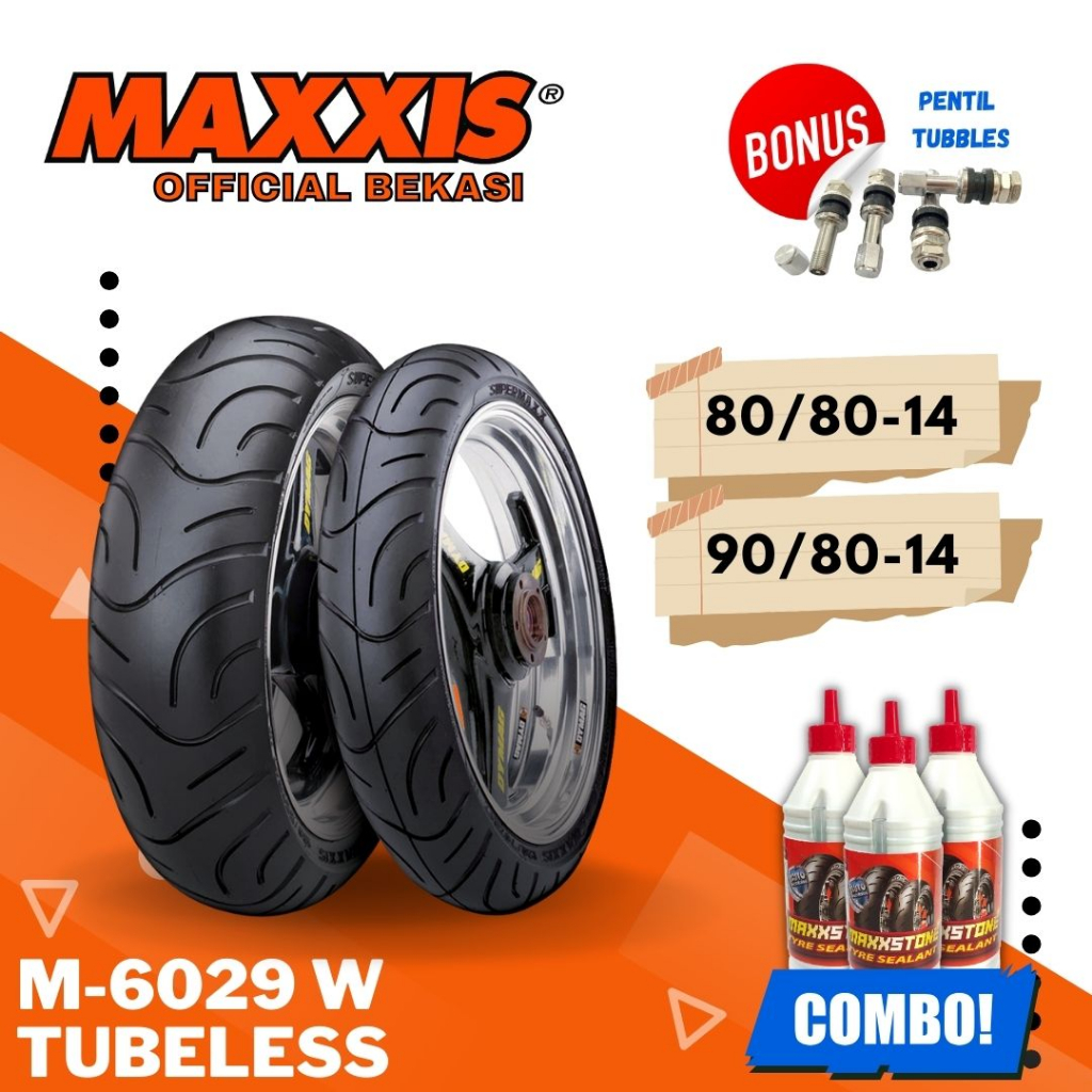 BAN MAXXIS M6029 / M6029W ( 80/80-14 / 90-80-14 ) BAN TUBELESS / BAN MOTOR MATIC / BAN HONDA / BAN Y