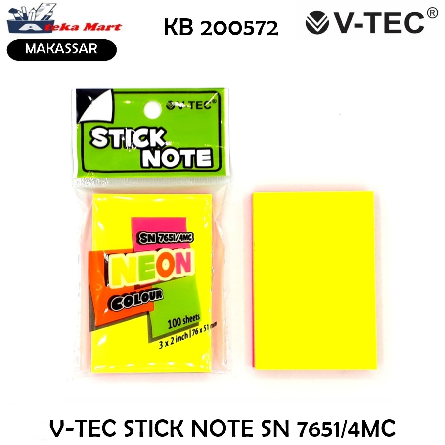 

[PCS] V-TEC STICK NOTE SN7651/4MC / MEMO TEMPEL