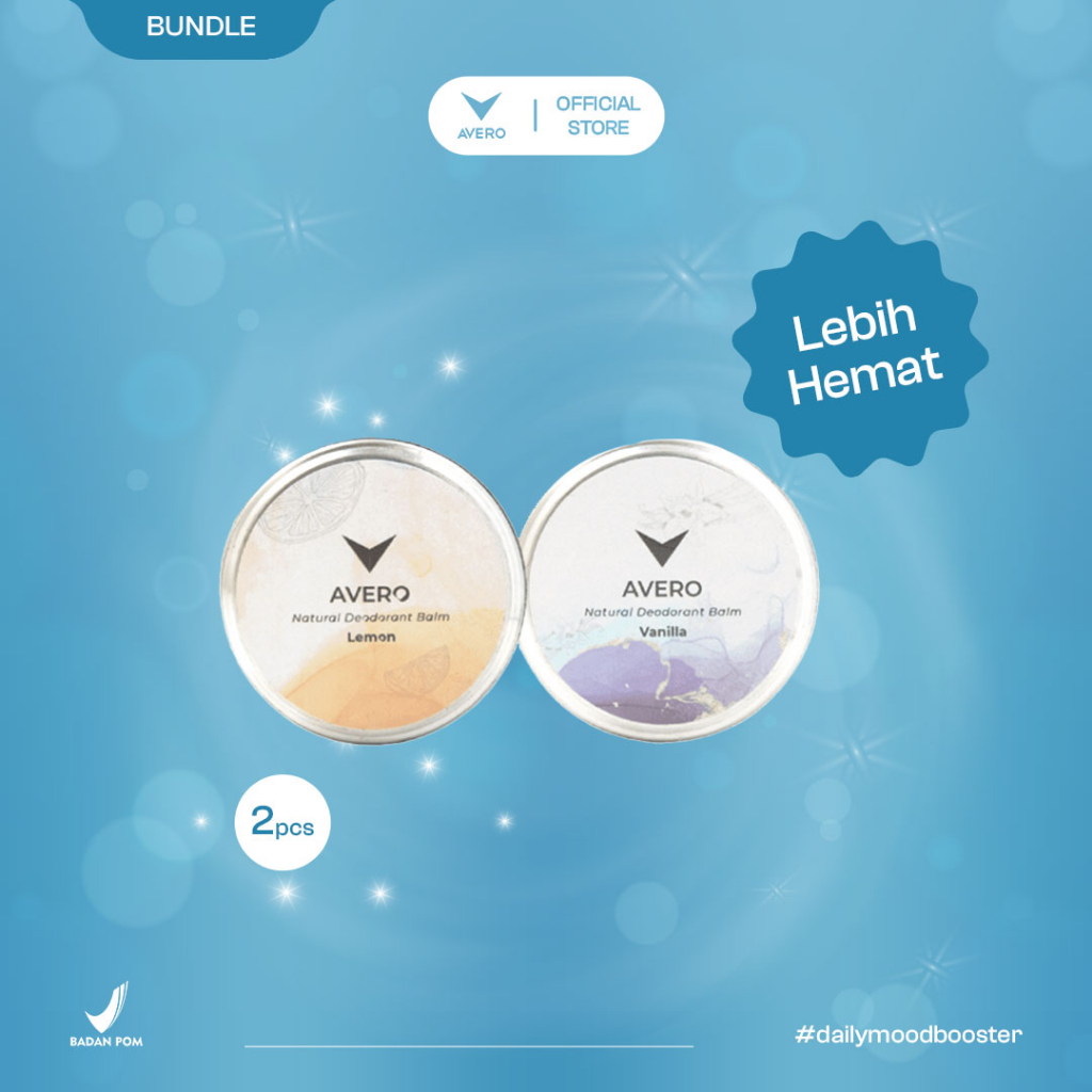 HEMAT 2pcs - Avero Deodorant Balm Alami BPOM & Halal - Aman untuk Bumil, Busui & Anak | Anti Bau Bad