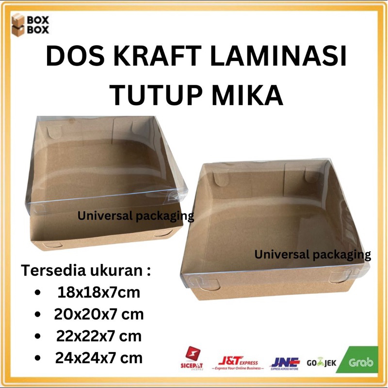 

[ 10 PCS ] Dos KRAFT LAMINASI TUTUP MIKA TINGGI 7 CM | Dos Kotak Hampers