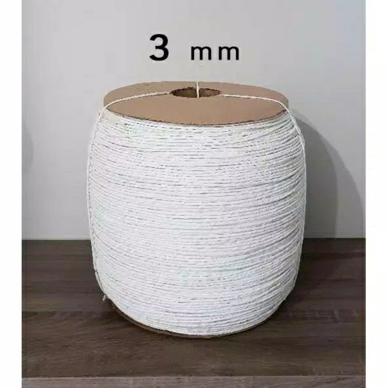 

Tali kertas paper kraft putih Harga per 100 meter 3mm paling murah seindonesia