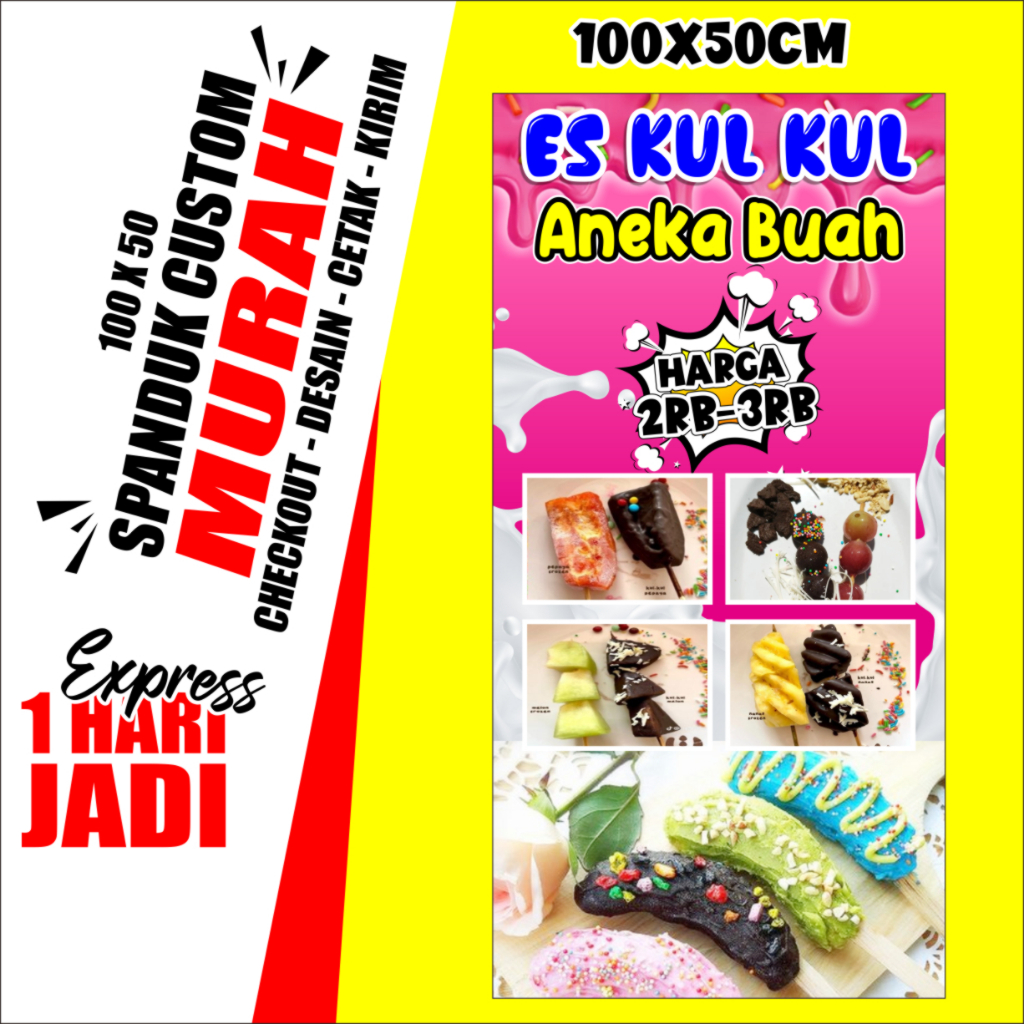 Banner ES KUL KUL, Spanduk ES KULKUL 100X50cm, COD, ES KUL KUL