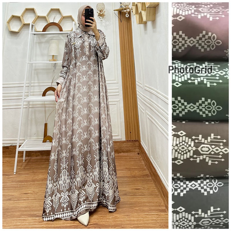 GAMIS SACI MODE BRAND LOKAL PREMIUM/GAMIS SILK TERBARU/GAMIS MOTIF/DRESS BATIK/GAMIS MUSLIM WANITA