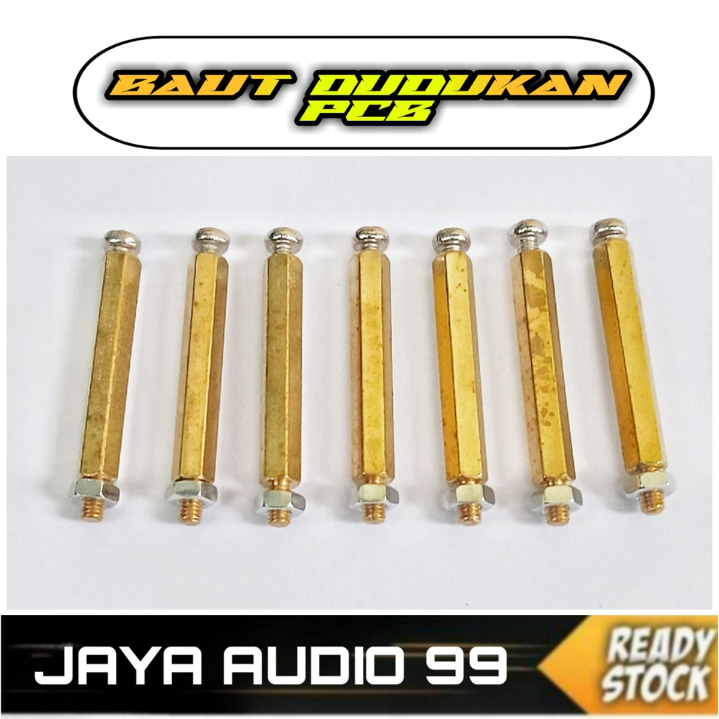 SPACER KAKI PCB M3 3CM DUDUKAN PCB BESI KUNINGAN SEGI 6 MUR BAUT