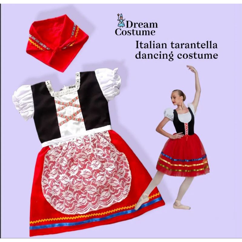 kostum tradisional italy (tarantella dancing) costume