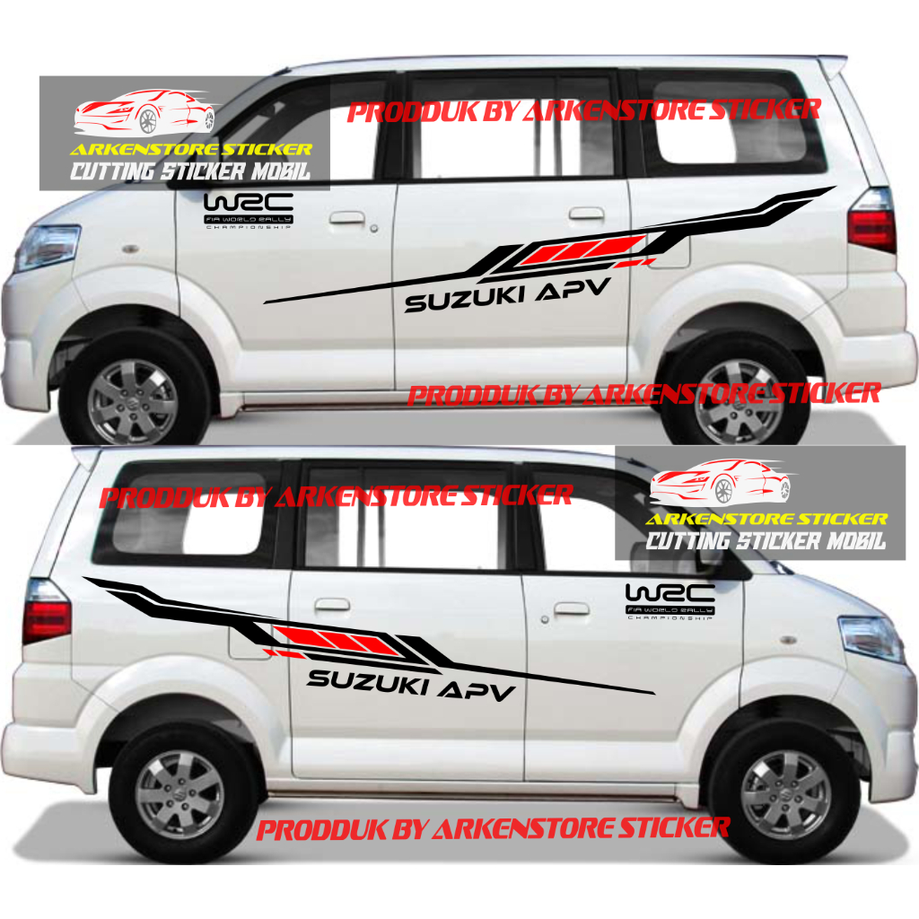 Striping sticker stiker mobil suzuki apv sticker mobil suzuki apv mini bus custom text