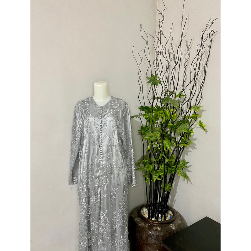 PRELOVED Dress Silver Gray Big Size Mewah Tailor