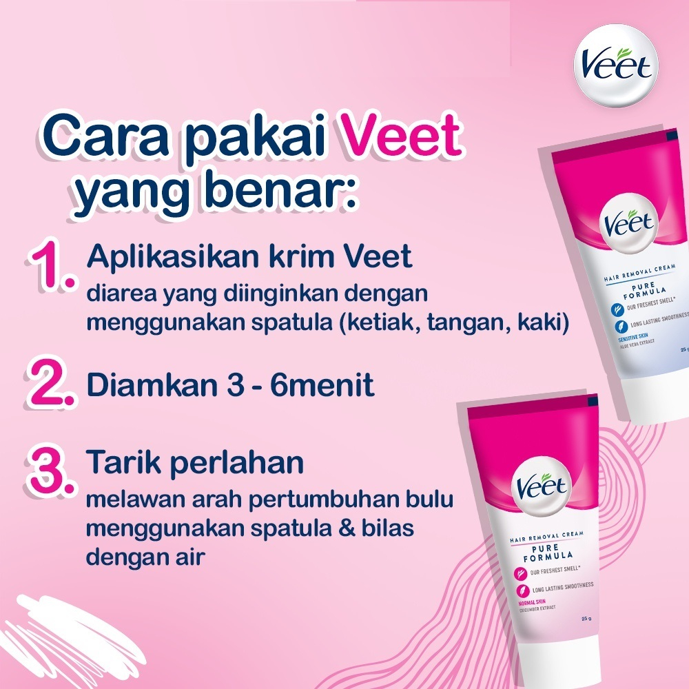 Veet Normal Pure Formula Cucumber 25gr - Krim Penghilang Bulu