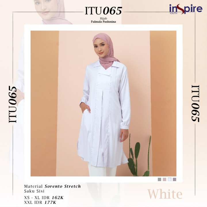 Atasan Tunik Putih Wanita Kekinian Inspire ITU 065
