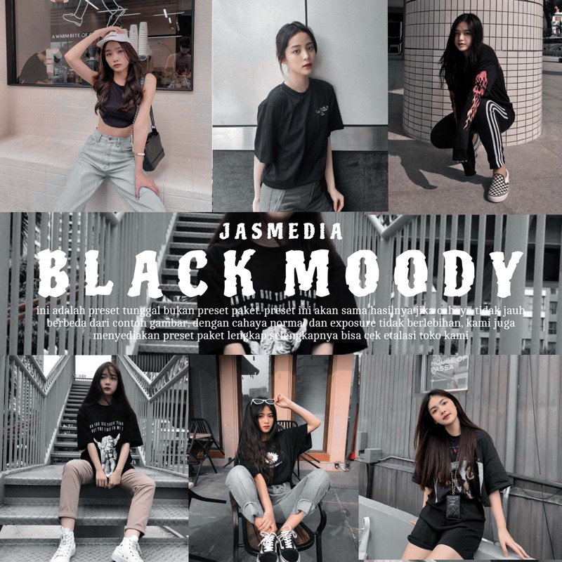 PRESET LIGHTROOM BLACK MOODY STREET PHOTOGRAPHY PREMIUM PRESET - (iOS & ANDROID) - BEST SELLER - JAS