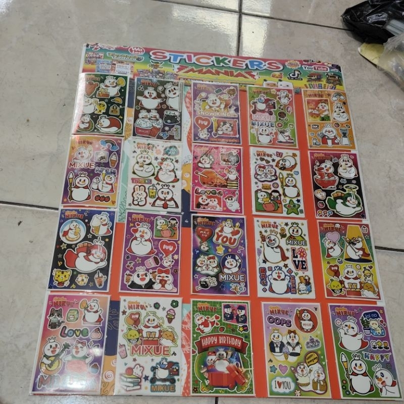 

20x2 Stiker MIXUE Sesuai Gambar Lembaran