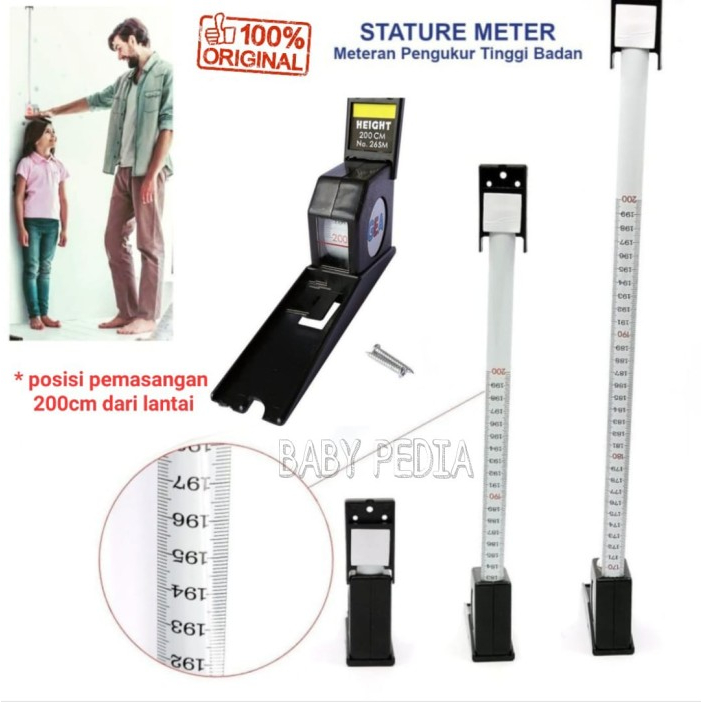 BabyPedia Stature Meter - Meteran Tinggi Badan - Pengukur Tinggi Badan Manual