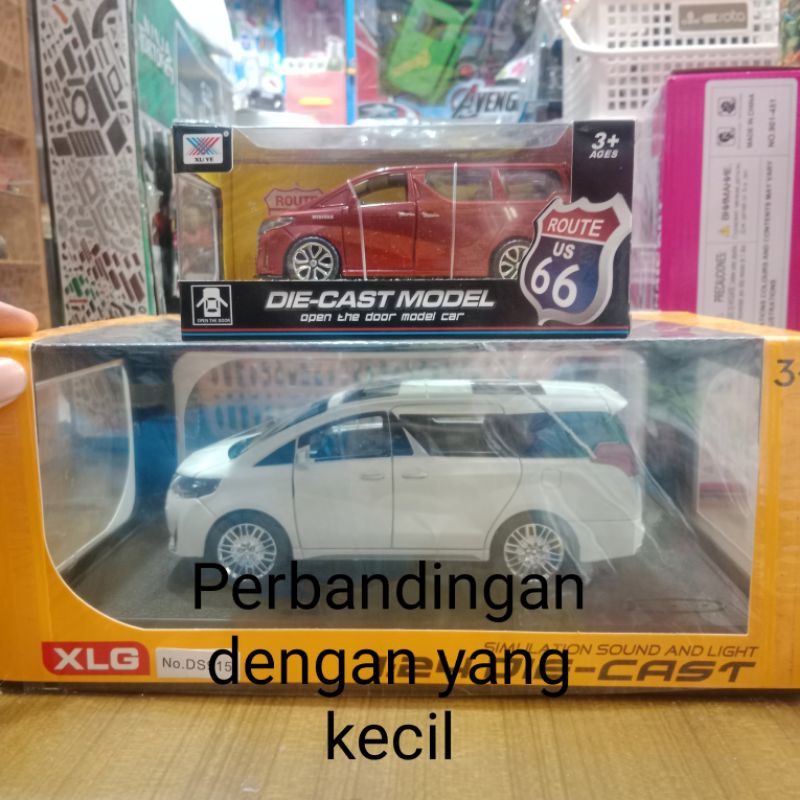 Mobil Besi Miniatur Mobil Alphard Fortuner Mainan anak Diecast Mobil Alphard Fortuner skala 1:24