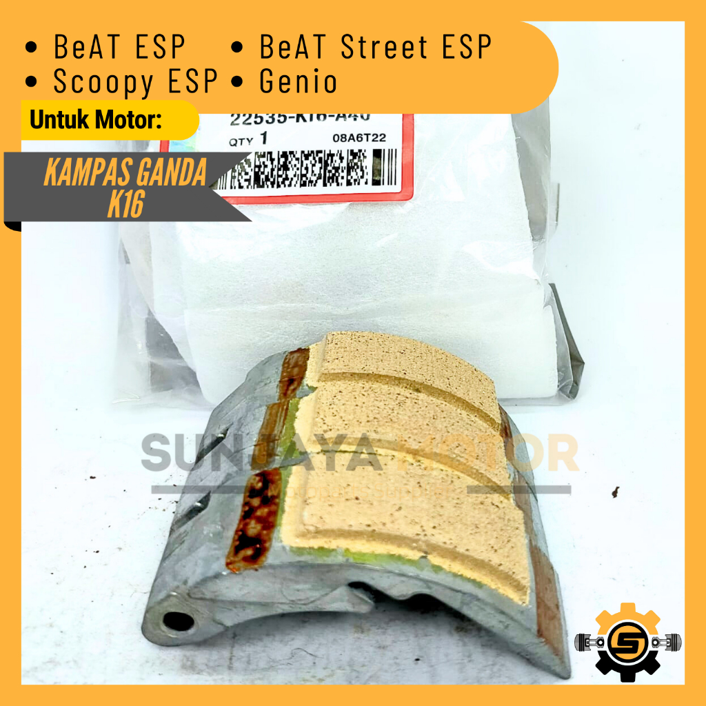 Kampas Ganda K16 Kampas Kopling Sentrifugal Kualitas Original Honda Beat ESP Scoopy ESP Beat Street 