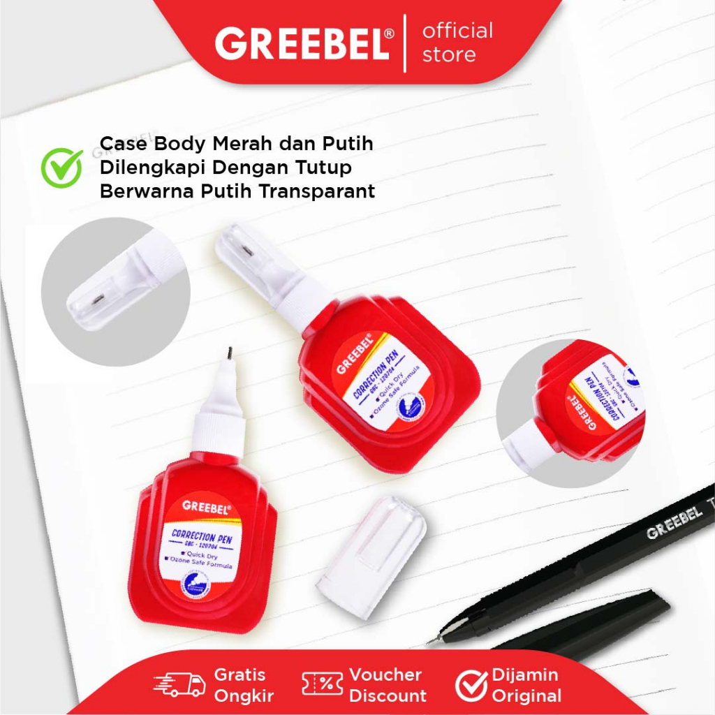 

Tip Ex Correction Pen Cair Greebel Tipe X Penghapus Pen Tipex Alat Tulis ATK