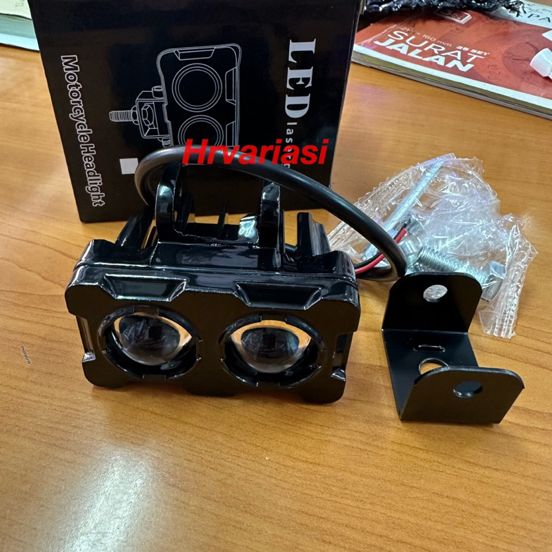 lampu tembak led laser 2 mata D2 putih kuning