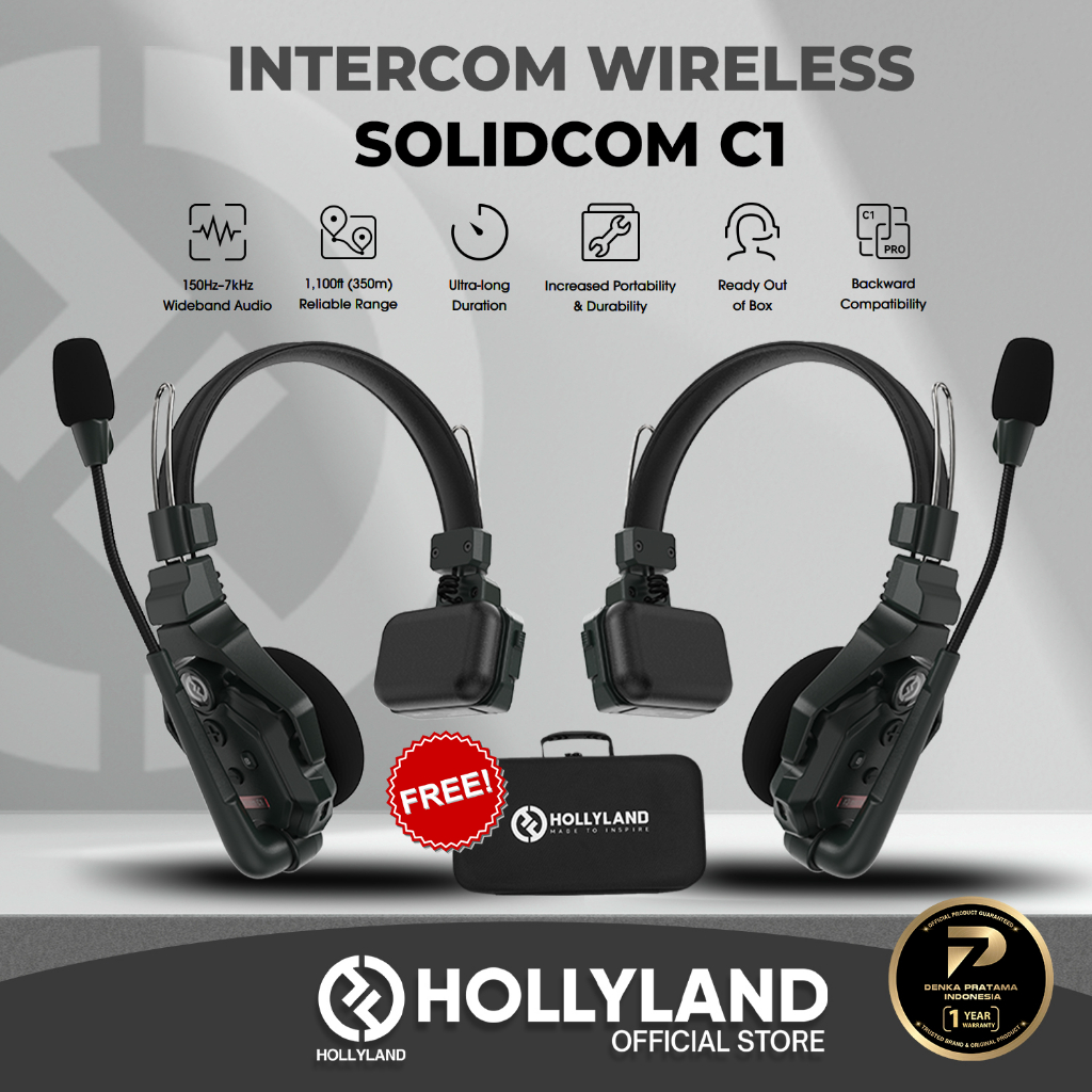 Hollyland Solidcom C1 Wireless Intercom Headset 1000ft Full-Duplex