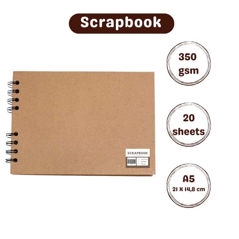 

Scrapbook Album Vintage A5 - Notebook/ Album Foto Bahan Kraft 20 Sheets