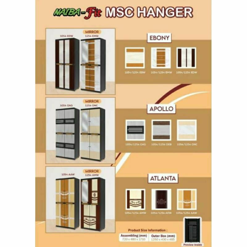 Lemari gantung Naiba Fit MSC - 1254