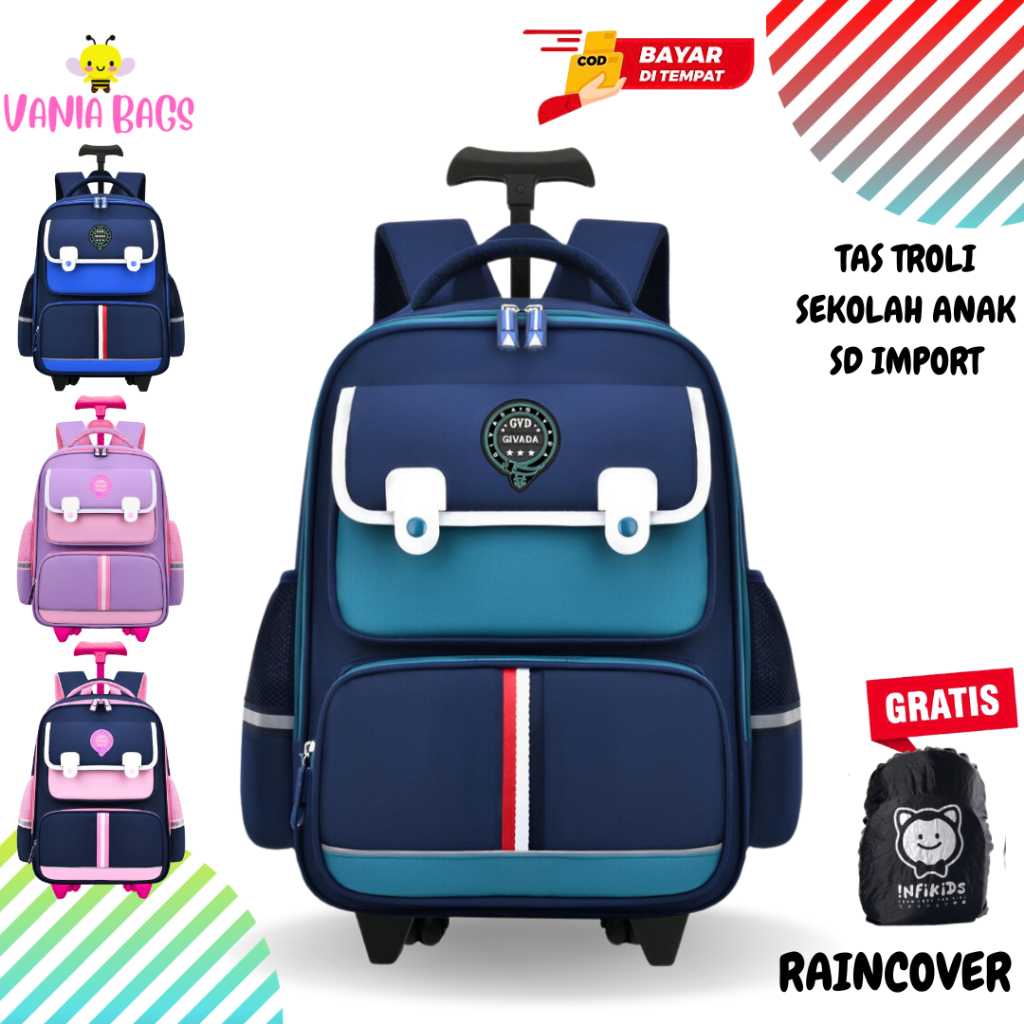 Tas koper anak perempuan dan laki laki sekolah sd remaja import motif polos premium