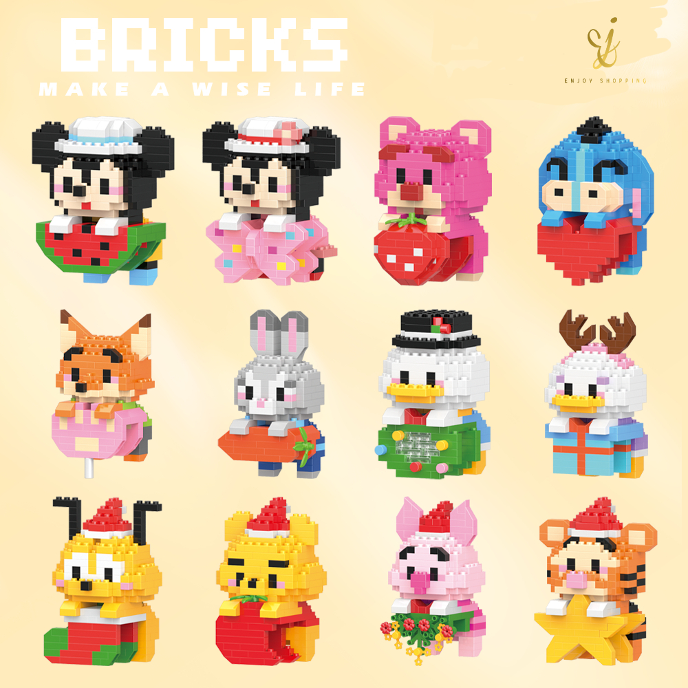 EJ - Nano Block Lucu Karakter Kartun Mainan Balok Susun Mainan Anak Edukatif Anak Toy DIY 3D Puzzle 