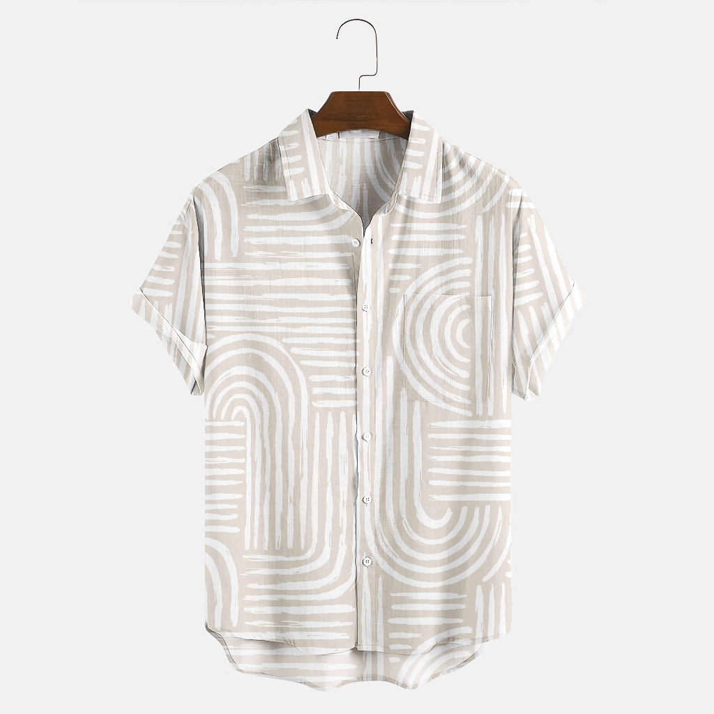 Kemeja pria - Abstract line in nude colors 17148190