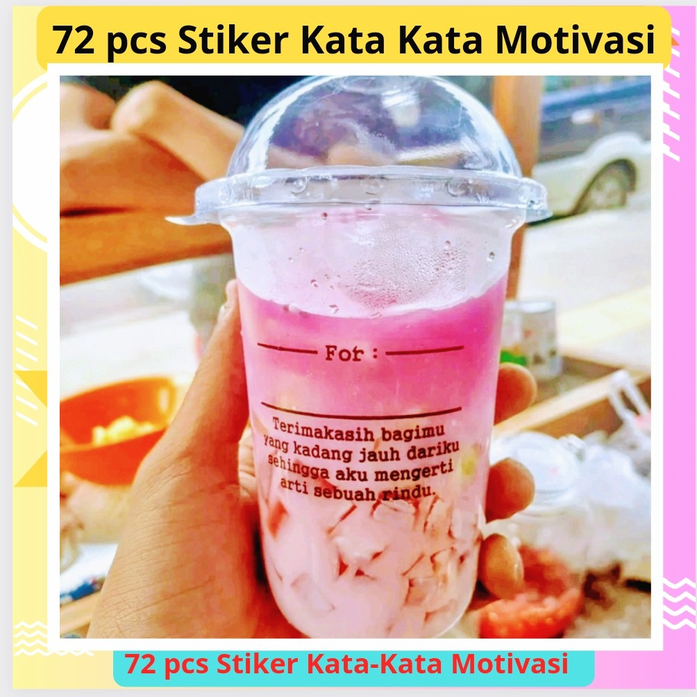 

Stiker Qoute , Stiker Transparan, Stiker Cup, kata-kata Stiker Minuman, isi 72 pcs