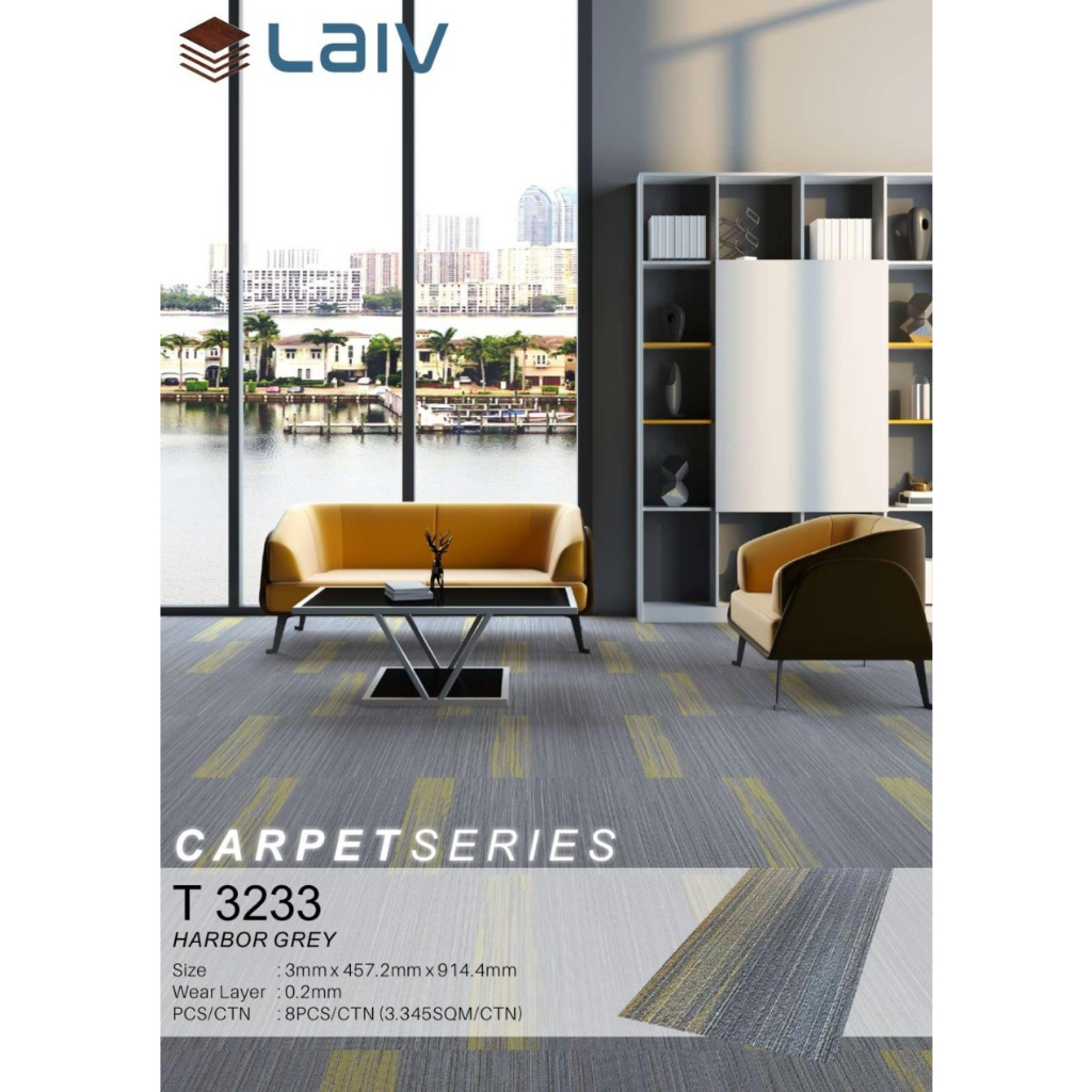 Vinyl Flooring Laiv Motif Karpet / Vinyl Plank / Vinyl Lantai Lembaran Tebal 3mm