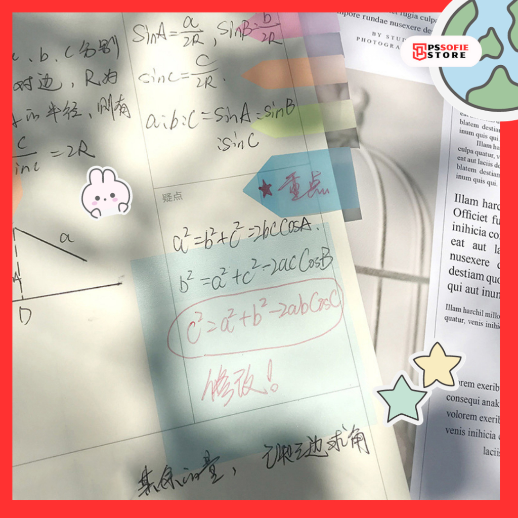 

Sticky Notes Memo Transparan Alat Sekolah Anti Air Waterproof 4 Warna Aesthetic & Unik