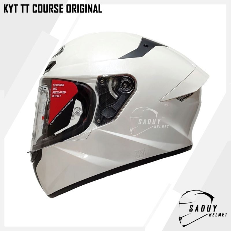 KYT TT COURSE SOLID POLOS WHITE / PUTIH - HELM KYT TTC