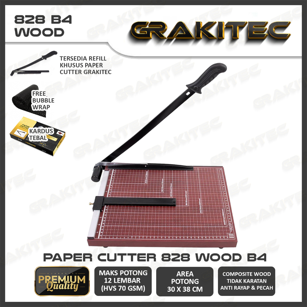 

Paper Cutter B4 A3 828 Premium Series Kayu Awet GRAKITEC Not Deli