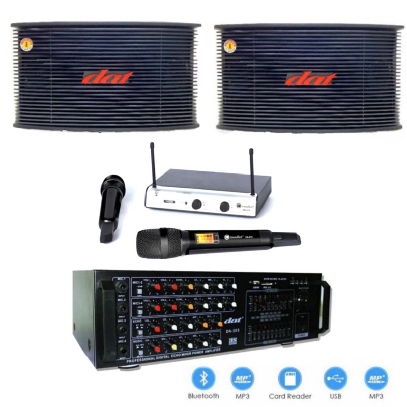 Paket Sound Karaoke Dat AK 100 - DA 313 Original 10 inch Bluetooth - USB