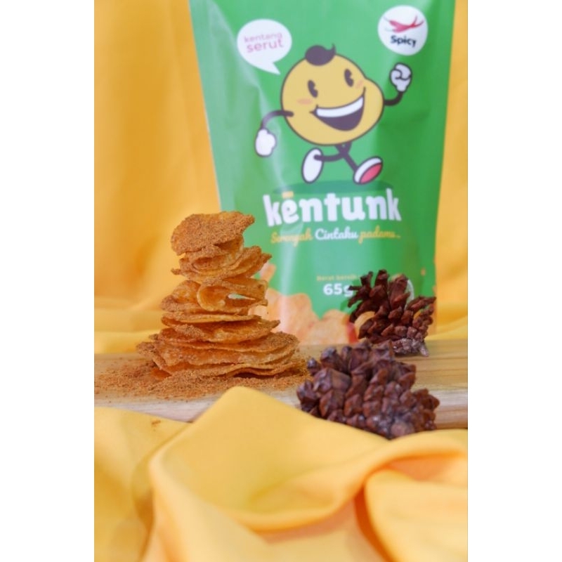 

KENTUNK spicy 65g Cemilan Snack Keripik Kentang Serut Potato Chips Kripik