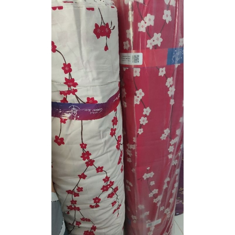 kain bahan seprei star sakura ruby