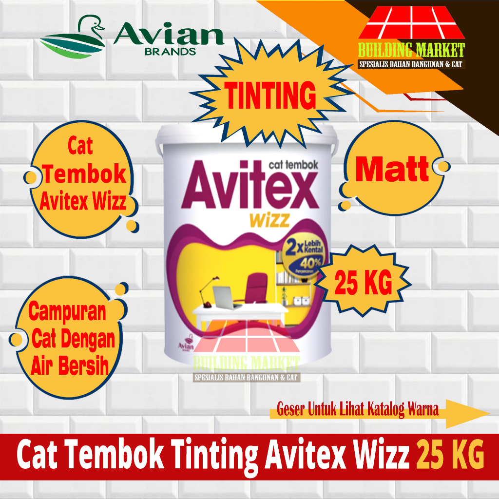 Cat Tembok Interior Tinting Avitex Wizz 25 KG Cat Dalam Avian Brands