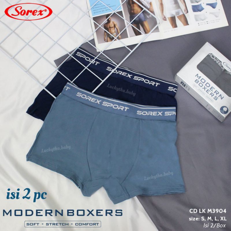 CD boxer pria sorex 3904 & 3902 modern boxer bahan cotton Stretch/ celana pendek boxer pria sorex ma