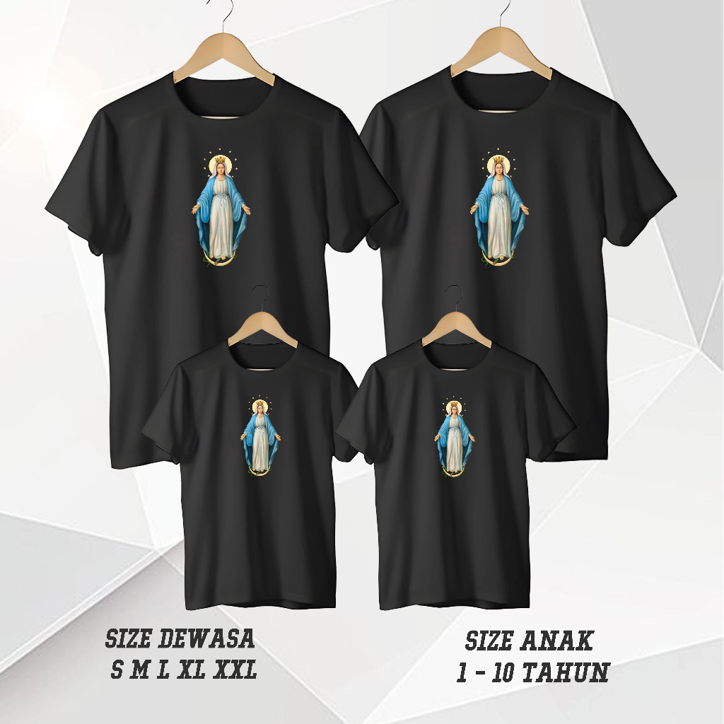 D20 KAOS ROHANI KATOLIK BUNDA MARIA B / KAOS FAMILY ROHANI / T SHIRT COUPLE / KAOS SALIB / KAOS PASK