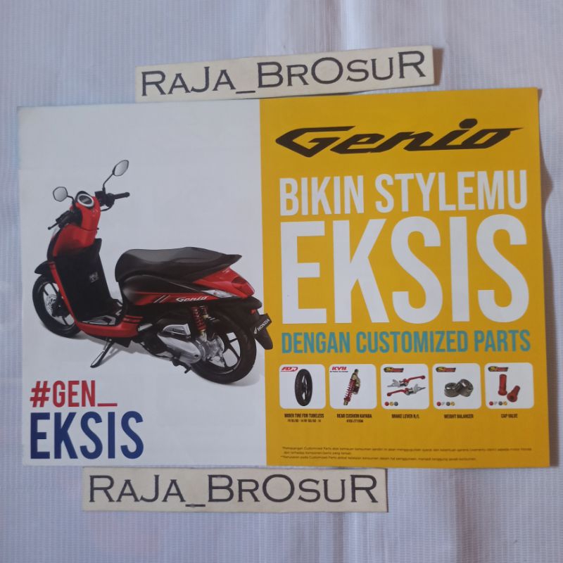Poster brosur katalog flyer Honda Genio Genuine Accessories