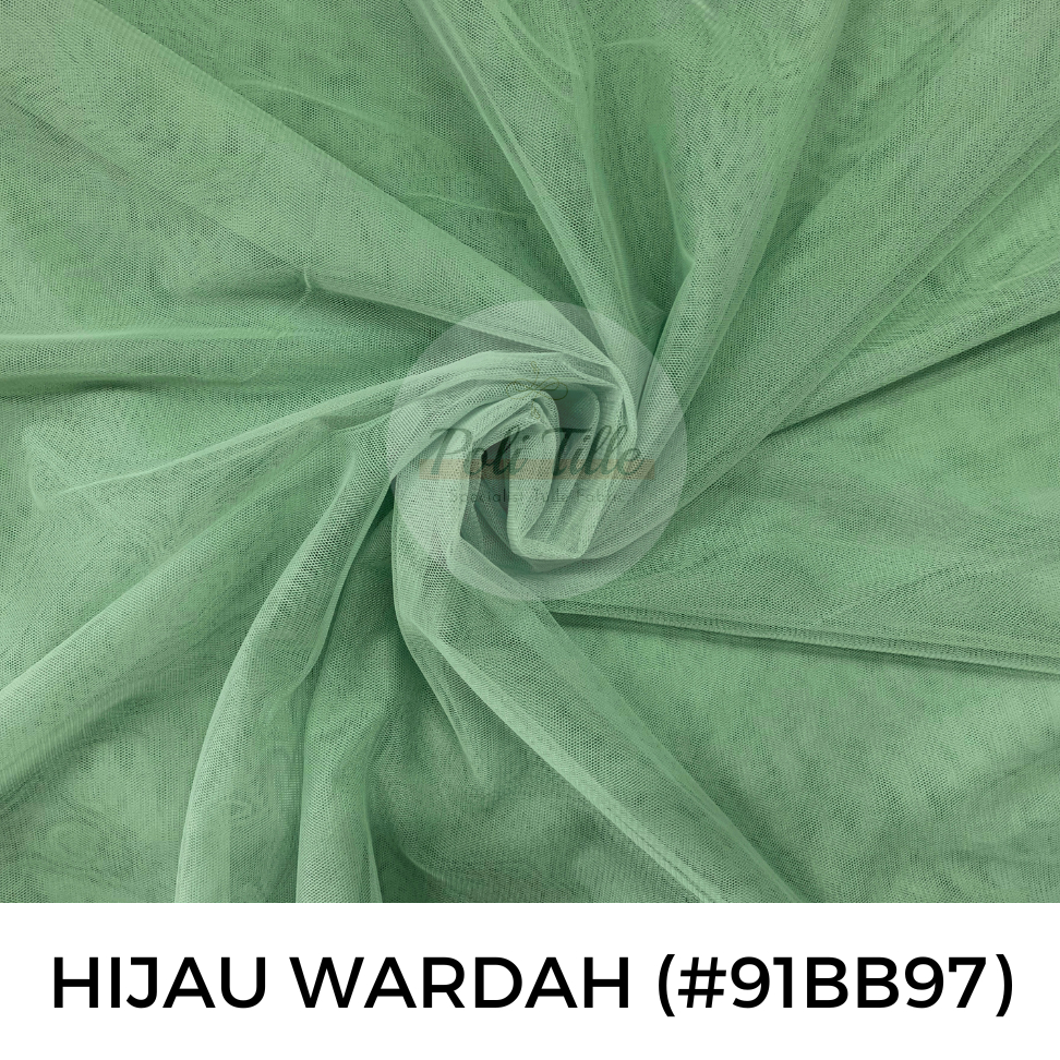 (HARGA PER 1 METER) kain tille HIJAU WARDAH - kain tille poly polos - tille halus - tile meteran - t