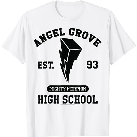 KAOS Power Rangers Angel Grove High School Collegiate Logo T-Shirt